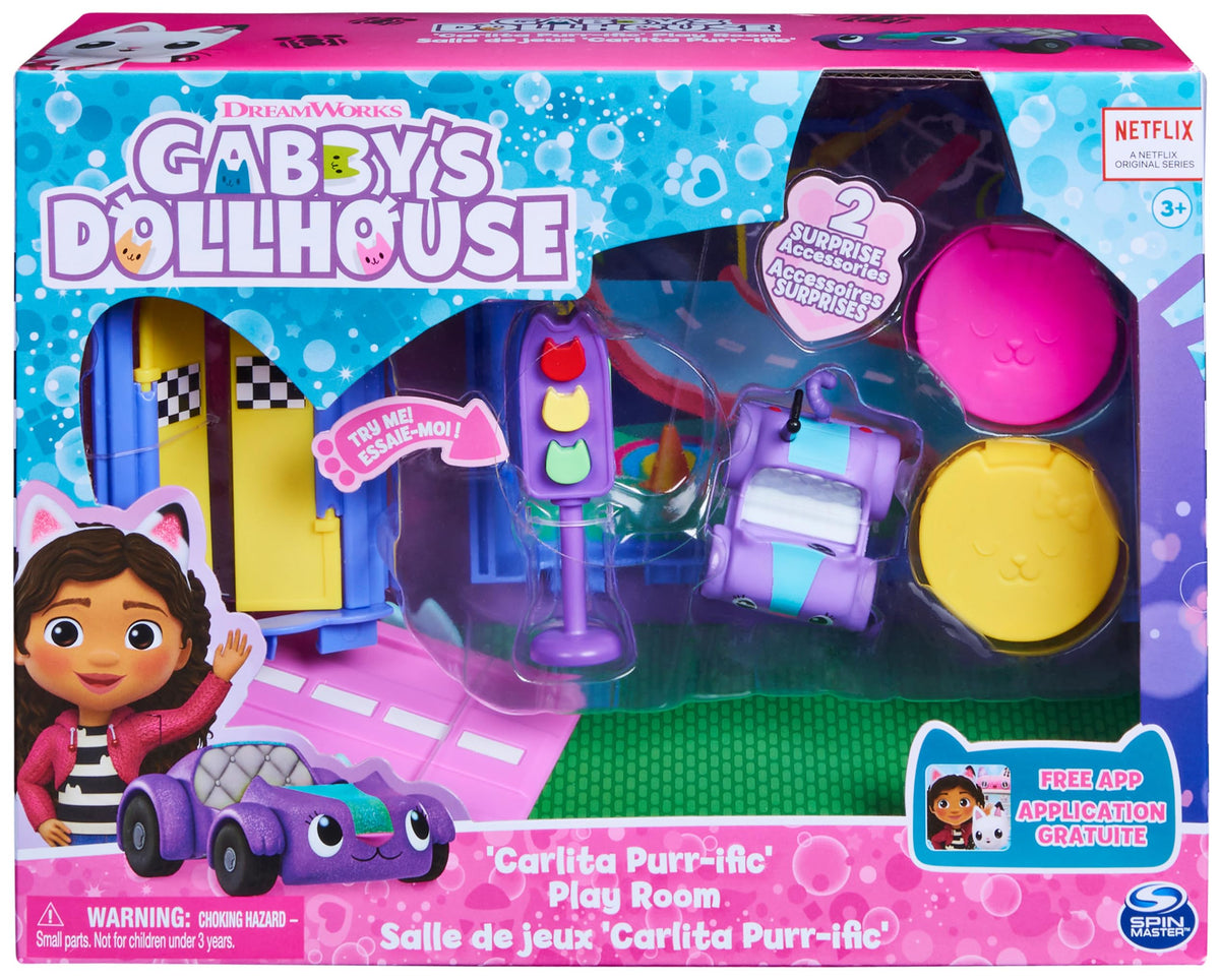 Gabby’s Dollhouse, Carlita Purr-ific Play Room with Carlita Toy Car