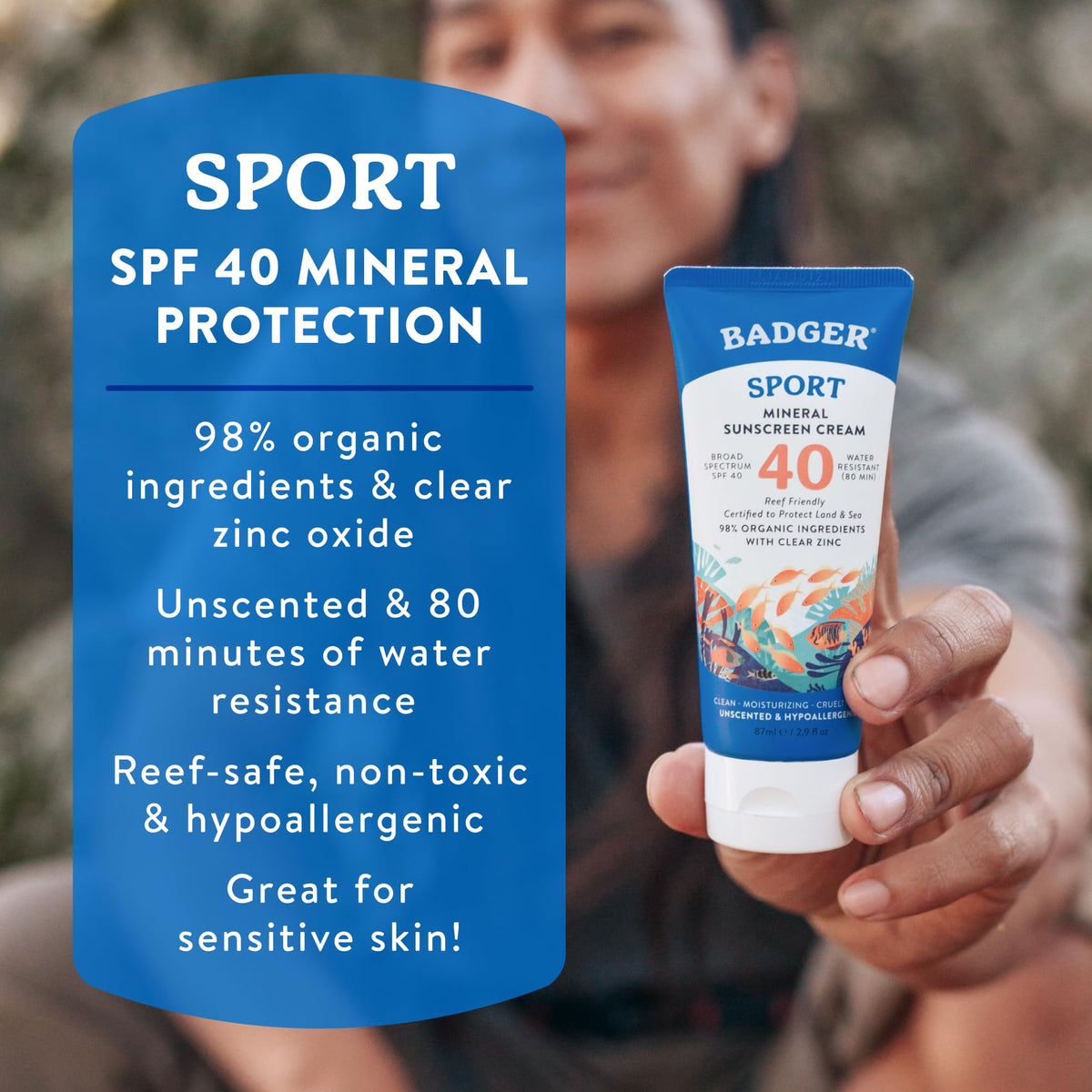 Badger Company, Clear Zinc Sunscreen Cream