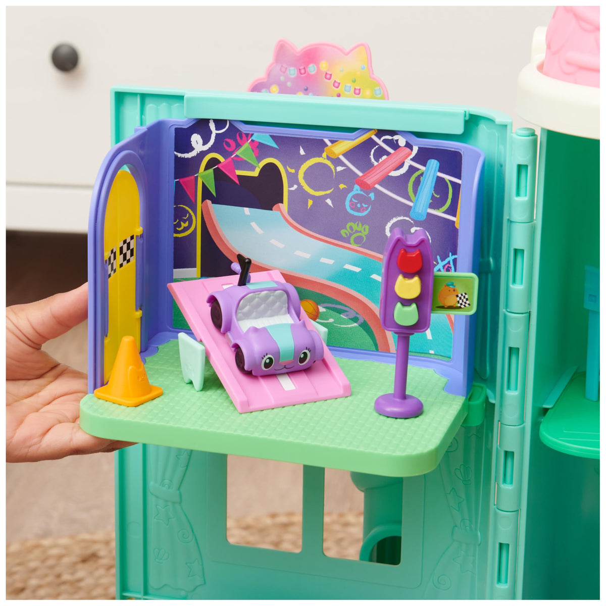 Gabby’s Dollhouse, Carlita Purr-ific Play Room with Carlita Toy Car