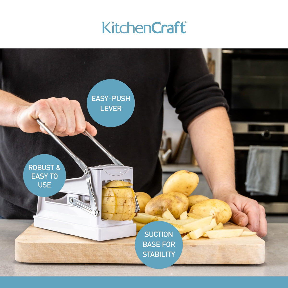 KitchenCraft Potato Chipper, Professional Chip Cutter