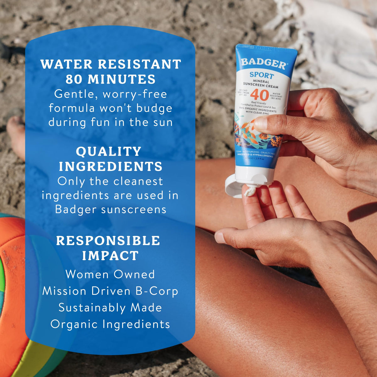 Badger Company, Clear Zinc Sunscreen Cream