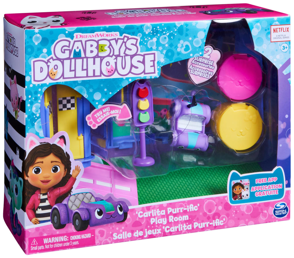 Gabby’s Dollhouse, Carlita Purr-ific Play Room with Carlita Toy Car